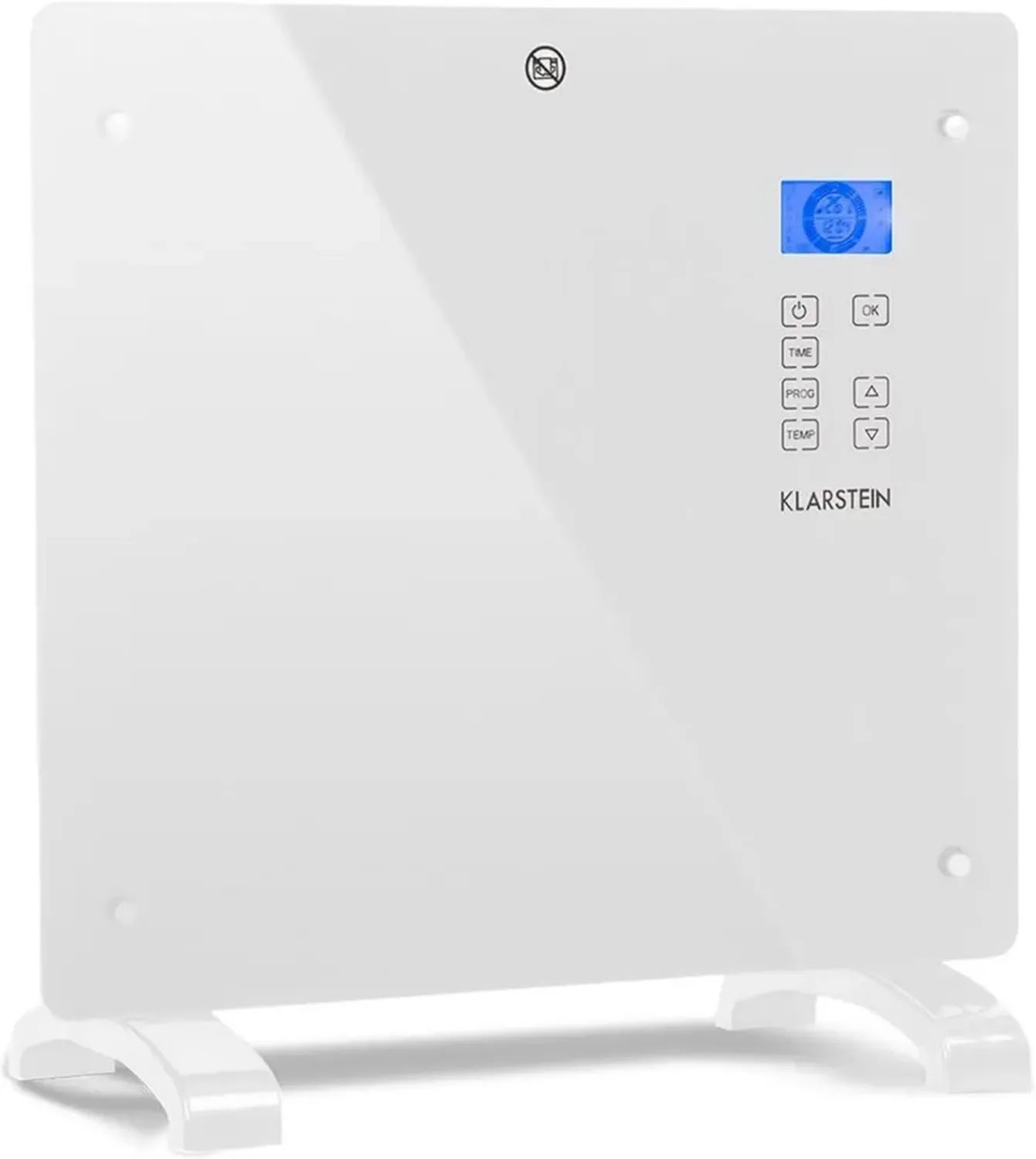 Klarstein Chauffage Électrique Mural 1000W Économique, Radiateur Mobile Silencieux pour Maison et Salle de Bain, Thermostat Ajustable, avec Roulettes