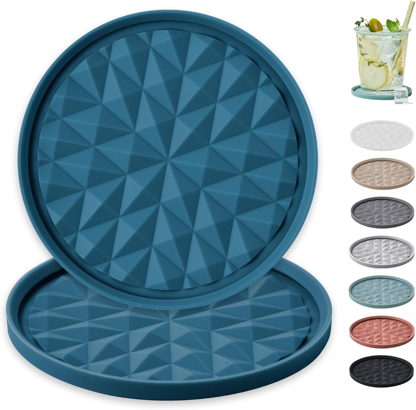 Dessous de verre: en silicone, bleu