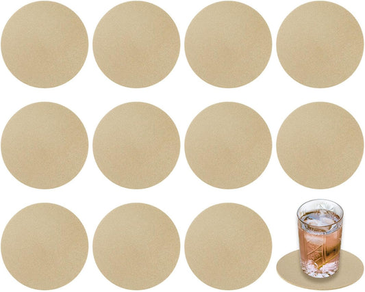 Dessous de verre — lavable, antidérapant, usage à domicile, Lot de 12, doré