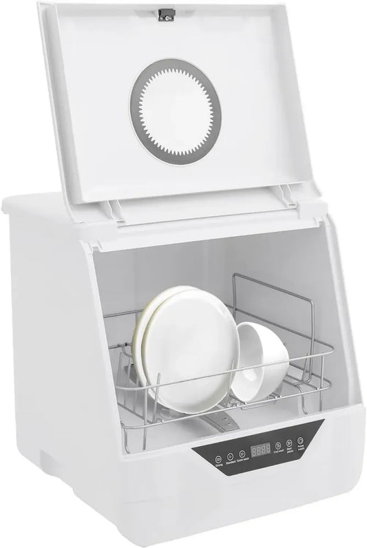 Lave-Vaisselle Compact 800W avec 4 Programmes, Écran Tactile LED, Idéal pour Petits Espaces